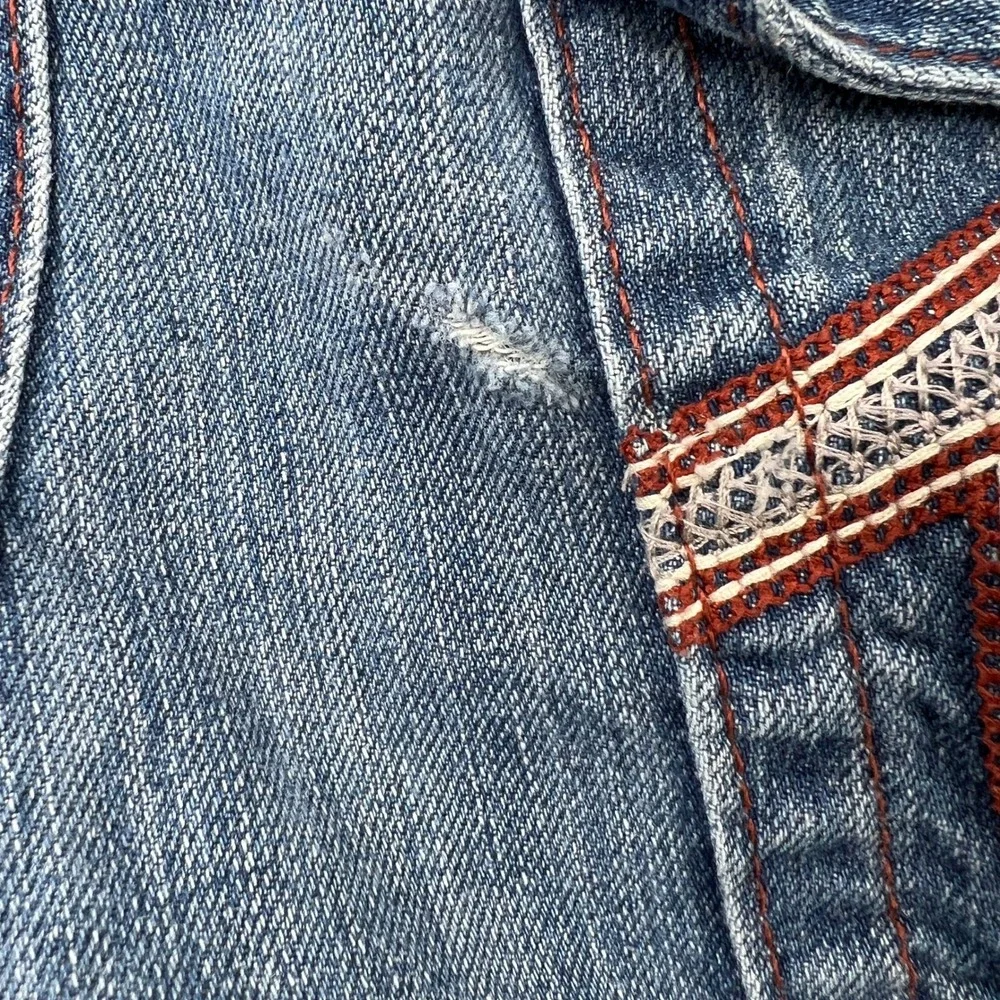 True Religion‎ Section Straight Jeans Size 44 Blue Mens Y2K Embroidered Baggy